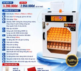 Máy ấp trứng 100 cao cấp (112 sức chứa) Phiên bản mới nhất 2026 | Bản Cao Cấp