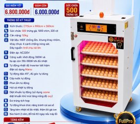 Máy ấp trứng 500 phiên bản cao cấp 2026