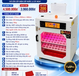 Máy ấp trứng 200 Phiên Bản Cao Cấp 2026